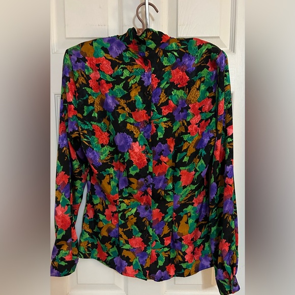 Vintage Claudia & Marc flowered blouse size 4 - Picture 2 of 5